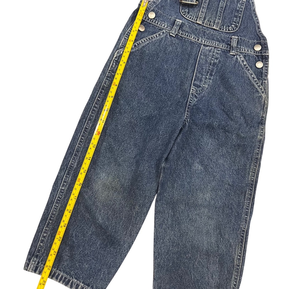 Vintage 90s Old Navy Toddler Denim Overalls Blue Cotton Straight Leg Kid Unisex - Picture 8 of 16